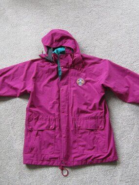 Vintage Hong Kong Scout Pink Teal Hooded Gore Tex Jacket - Size: Adult XL